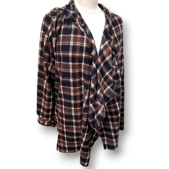 Cuddl Duds Tops - Cuddl Duds Fleecewear Fleece Blanket Wrap Cardigan With Hood and Pockets L / XL